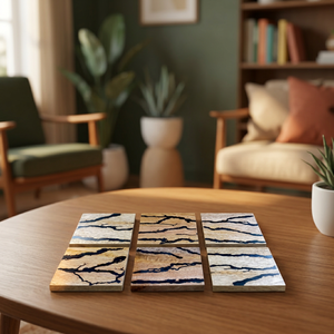 Posavasos Cuadrados de Nogal Fusion, Estilo Clásico, Ecológicos, Personalizables, de Madera, para Tazas y Botellas, Accesorios Elegantes para Mesa - Product Image 1