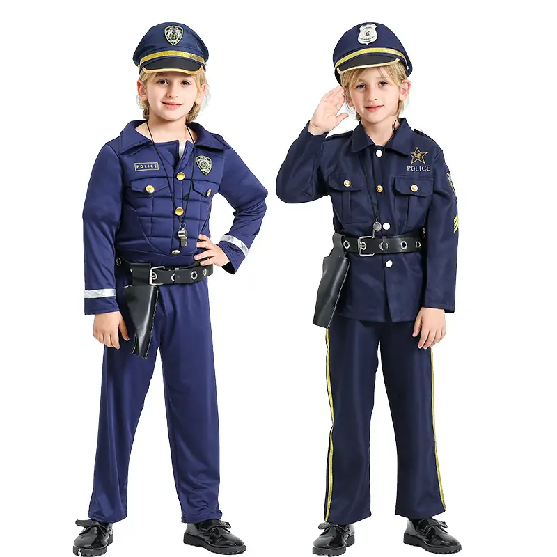زي شرطي للأطفال بناتي وأولادي زي شرطي زي للشرطة للأطفال