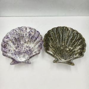 Commercio all'ingrosso eco-friendly ciottoli di cristallo naturale vassoi di stoccaggio resina e guscio decorazione per <span class=keywords><strong>la</strong></span> casa in resina artigianato - Product Image 3