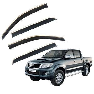 Déflecteurs de vitres latérales pour Toyota Hilux VIGO 2012-2014, protection contre la pluie, montés en extérieur, fumé foncé - Product Image 1