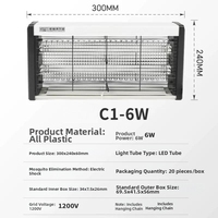 Lampe anti-moustiques électrique à double tube LED la plus vendue - 6W/8W/12W, idéale pour les restaurants et les cantines intérieurs