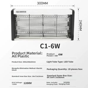 <span class=keywords><strong>Lampe</strong></span> <span class=keywords><strong>anti</strong></span>-moustiques électrique à double tube LED la plus vendue - 6W/8W/12W, idéale pour les restaurants et les cantines intérieurs - Product Image 6