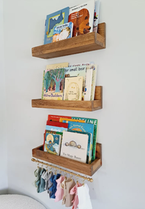 Montessori kệ sách Bow chủ treo tường gỗ nổi Nursery kệ cho quần áo thường vụ Loại cài đặt - Product Image 6