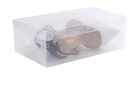 Boîte à chaussures pliable transparente en plastique transparent, forme carrée, empilable, pour le rangement à domicile, 6-10L