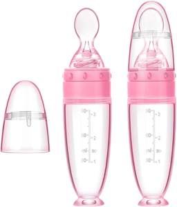 Cuillère-<span class=keywords><strong>biberon</strong></span> en silicone pour bébé, distributeur de nourriture pour bébé avec base stable pour nourrissons de 0 à 24 <span class=keywords><strong>mois</strong></span>, pour l'alimentation et le distribution - Product Image 3