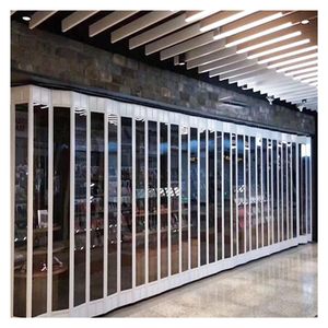 Commercial Modern <strong>Design</strong> Folding <strong>Partition</strong> With Crystal <strong>Glass</strong> Door Finished Surface For Beauty Salons Car Washes &amp; Garages