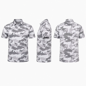 Polo de golf pour homme, blanc, camouflage, manches courtes, séchage rapide, respirant, extensible, vêtements de sport décontractés, pour le golf en plein air, en stock - Product Image 4