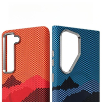 Coque de téléphone en fibre de carbone pour Samsung S23 S24 Ultra, compatible avec la charge sans fil, protection antichoc PC pour Galaxy S23 S24 Plus