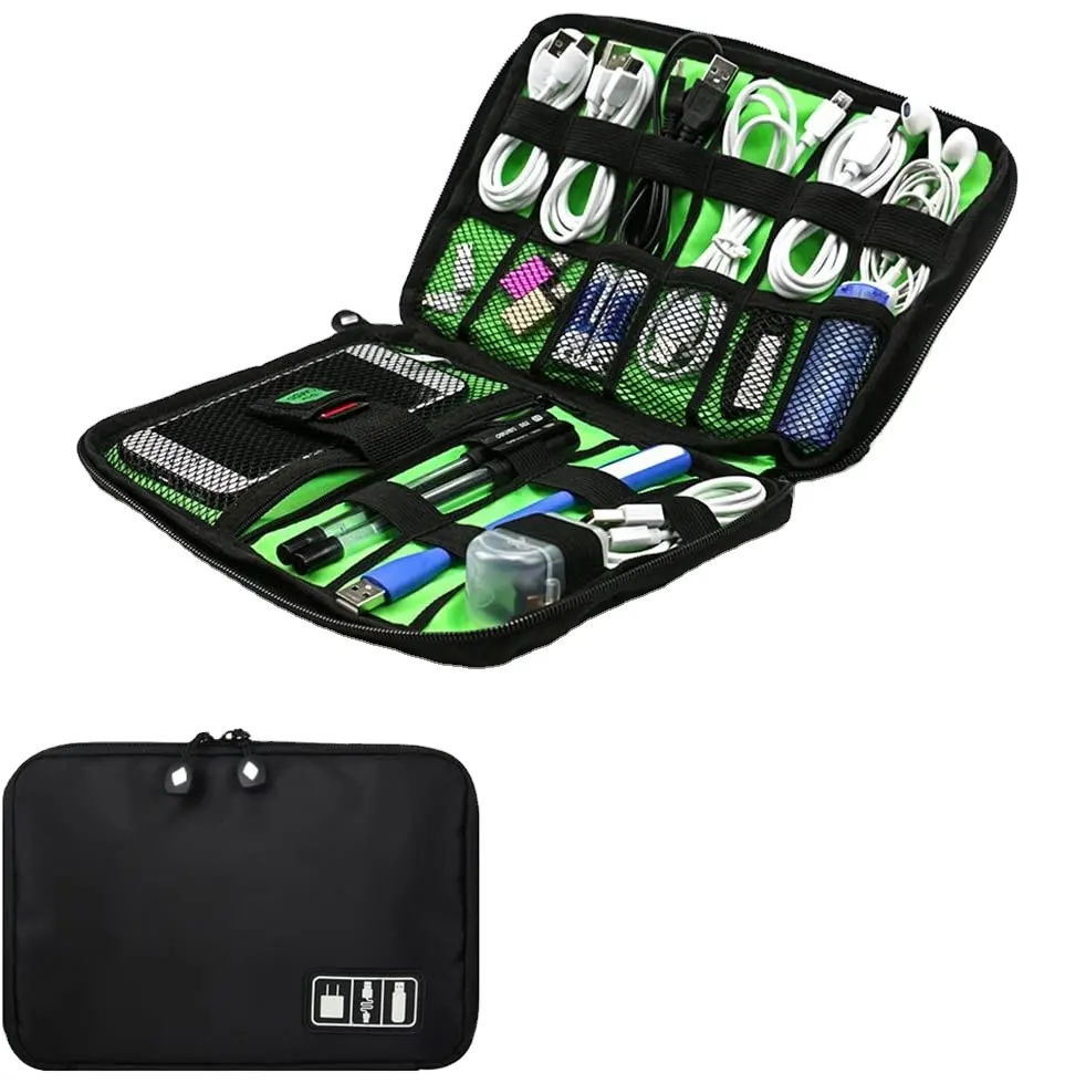 Electronics Accessories Organizer Bag Portable Tech Gear Phone Accessories Storage Carrying Travel Case Bag Headphone Earphone