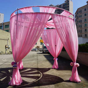 Telescopic heavy duty pipe and drape aluminum <b>backdrop</b> <b>stand</b> for party event decor - Product Image 6