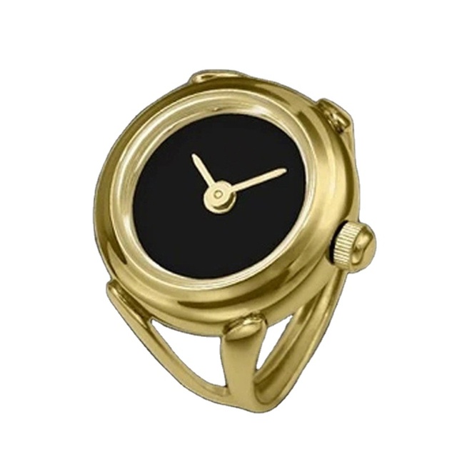 DAICY Unique Design Top Quality Stainless Steel Round Quartz Finger Ring Watch