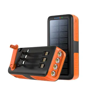 Productos más vendidos 2024 Cargador de teléfono Dynamo portátil Carga rápida Powerbank impermeable 10000mAh Banco de energía de manivela solar