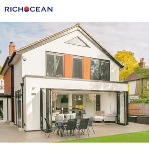 Fenêtres et portes pliantes à double vitrage insonorisées RICHOCEAN, véranda personnalisée, <span class=keywords><strong>porte</strong></span> accordéon en aluminium à double pliage - Product Image 6