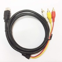 Cable HDMI a 3RCA de Alta Definición de 1.5M, Adaptador Compuesto AV Macho a Macho Chapado en Oro para TV Antigua, DVD, Proyector, Cine en Casa