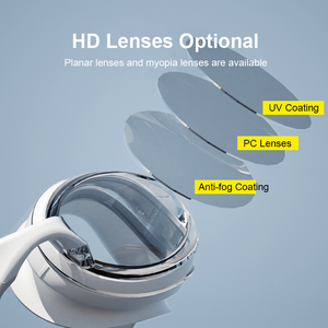 משקפי שחייה מקצועיים YL32 עם פטנט, ראייה HD, הגנה מפני אדים, הגנה מפני קרינת UV, 3 גשרים לאף, אטימה מפני דליפות מסיליקון, לתחרויות - Product Image 4