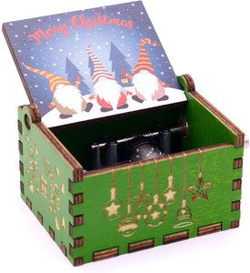 Hộp nhạc gỗ Giáng sinh tùy chỉnh, quay tay, có nhạc và thiết kế cá nhân hóa, món quà phổ biến - Product Image 4