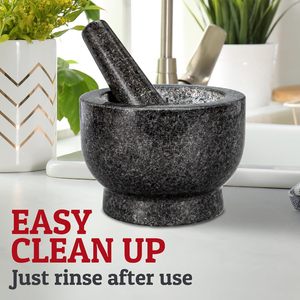 Juego <span class=keywords><strong>de</strong></span> Mortero y Pilón Grande, 2 Tazas, Molinillo <span class=keywords><strong>de</strong></span> <span class=keywords><strong>Piedra</strong></span> <span class=keywords><strong>de</strong></span> Granito 100% Natural, Molcajete, Triturador <span class=keywords><strong>de</strong></span> Aguacate, Tazón para Guacamole, Negro - Product Image 5