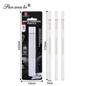 Ensemble de crayons d'art Panwenbo, crayons à dessin artistique, 3 crayons à fusain blanc pour dessin rapide, mises en évidence, éclairage - Product Image 2