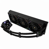 Refroidisseur liquide pour processeur avec écran LCD IPS 360 ARGB noir, radiateur LED à 3 ventilateurs, connecteur PWM 4 broches, roulement fluide, boîtier d'ordinateur