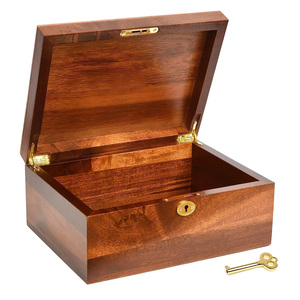 Acacia wooden storage box with hinged lid beautiful decorative wood storage box