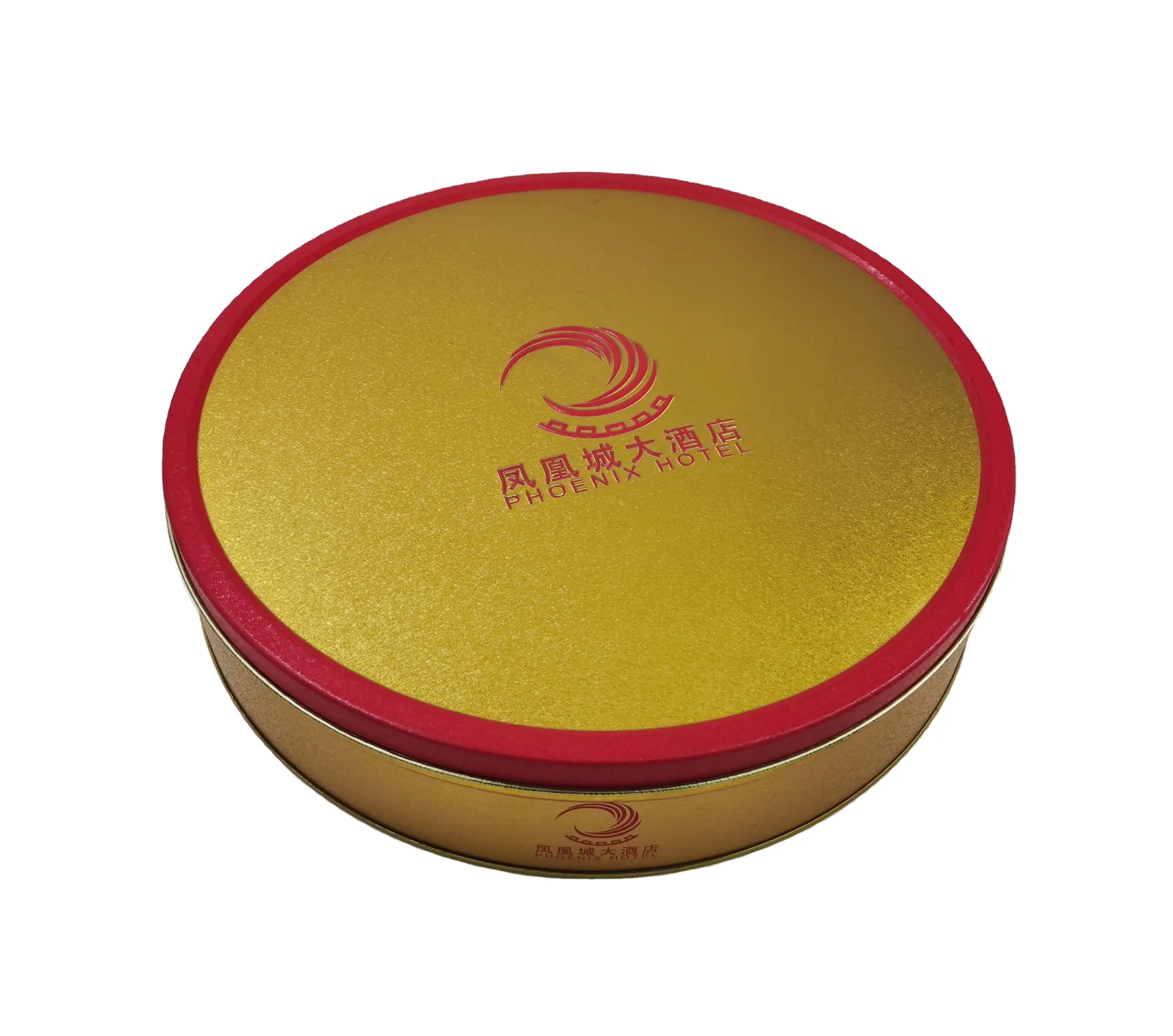 Customized Logo Round Biscuit Tin Box Metal Tins For Butter Cookies Chocolate Cakes Packaging