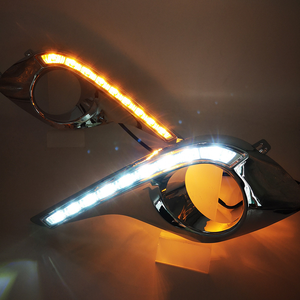 2 ชิ้นกันชนหน้าโครเมียมสีเหลืองสีขาว LED DRL ไฟวิ่งกลางวันสำหรับฮอนด้า ฟิต แจ๊ส 2011 2012 2013 - Product Image 4