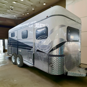 2025 personnaliser les quartiers d'habitation remorque à chevaux course de chevaux Transport camion <span class=keywords><strong>livraison</strong></span> remorque de Transport de chevaux pour la course - Product Image 4