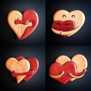 Pendentif Cœur Rouge Créatif en Bois pour la Saint-Valentin, Nouveauté Artisanale, Cadeau Idéal pour les Fêtes, Vente en Gros Direct Usine - Product Image 4