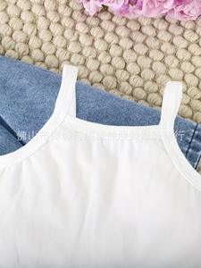 2025 Herbst New Girls Dreiteiliger Denim-Außen anzug mit gekräuselter Weste und Rock Modischer Mantel im ausländischen Stil - Product Image 5