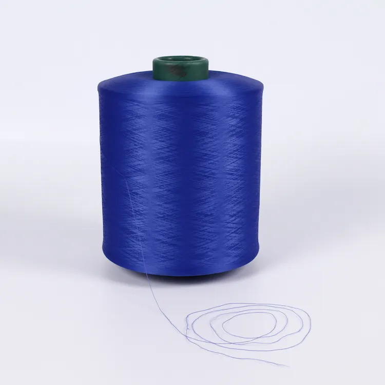 Renkli yüksek mukavemetli 150D/48F % 100% polyester dty iplik çorap/denim