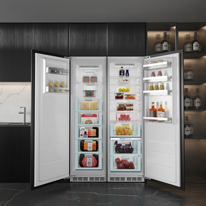 Refrigerador Empotrado de 120 cm, Refrigerador y Congelador de Doble Puerta con Zonas Independientes del Compresor, Máquina de Hielo Manual, Certificación CE, para el Hogar - Product Image 4