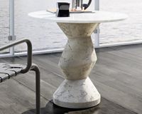 Table basse en marbre de forme ronde de forme anormale table centrale en marbre de surface solide pour table de salon