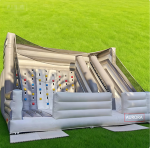 Mur d'escalade gonflable en PVC commercial pour l'extérieur et toboggan gonflable d'escalade aquatique, jeux sportifs de carnaval, location d'événements - Product Image 1