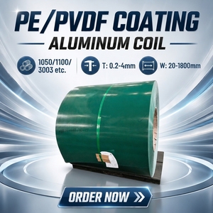 Bobina de Aluminio de Alta Calidad con Recubrimiento de Color PE/PVDF Serie 1000/3000/5000 con Servicio de Corte para Construcción y Decoración - Product Image 1