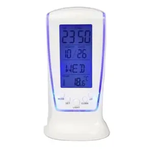 Elektronischer Kalender Thermometer LED-Uhr mit Zeit Blau Hintergrund beleuchtung Digitaler Kalender Temperatur LED Digitaler Wecker