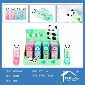 Weibo Panda Push Pull Eraser 16Pcs Mechanical Rubber With PP For Kids School Use - Product Image 1