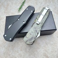 Couteau de poche OEM OTF pliable et verrouillable pour camping et défense personnelle, avec lame à ressort automatique et bouton de verrouillage sur la poignée