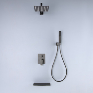 Jboyuan Square Concealed Wall <b>Mounted</b> Shower Set 304 Stainless Steel Rain Shower Head With Handheld Shower - Product Image 3