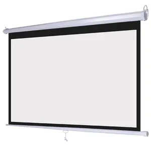 16:9 8K 4K Ultra HD 3D Ready Black Tab Tension Motorized Projection Screen for Indoor Movie Video Home Theater