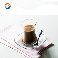 Nouvelle conception de tasse à thé en verre transparent tendance, tasse à taille fine