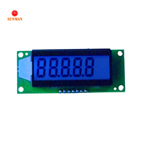 Modul LCD 5 Digit 7 Segmen Antarmuka Serial Lampu Latar Biru Tegangan Lebar SMS0501E3