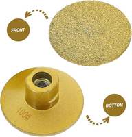 Tête de meulage plate brasée sous vide de qualité supérieure, meule diamantée en forme de coupe de 2 pouces pour meuleuse d'angle, pour béton et carrelage