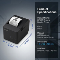 Printer Thermal E-PS 80mm TM-T82X Kecepatan Tinggi 250mm/s, Printer POS Cocok untuk Pencetakan Struk Dapur dan Ritel
