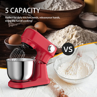 Robot pâtissier Cheftronic B03C 5L, petit électroménager avec bol en acier inoxydable 304 pour pétrir la pâte, les gâteaux et le pain