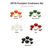 11pcs Set Peralatan Masak Panci dan Wajan Enamel Motif Labu, Anti Lengket Serbaguna, Logo Dapat Disesuaikan, untuk Memasak