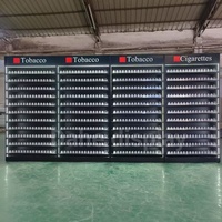 Fabrication d'Armoire à Cigarettes : Conception Gratuite, Meuble de Présentation Moderne en Métal sur Pied pour Magasin de Tabac avec Éclairage LED