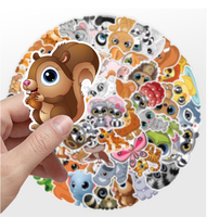 Niedliche Doodle-Kunst Aufkleber Cartoon-Tier Kinder-Haustier-Sticker für Flaschen Notizbücher Laptops Dekorative Personalisierte Aufkleber