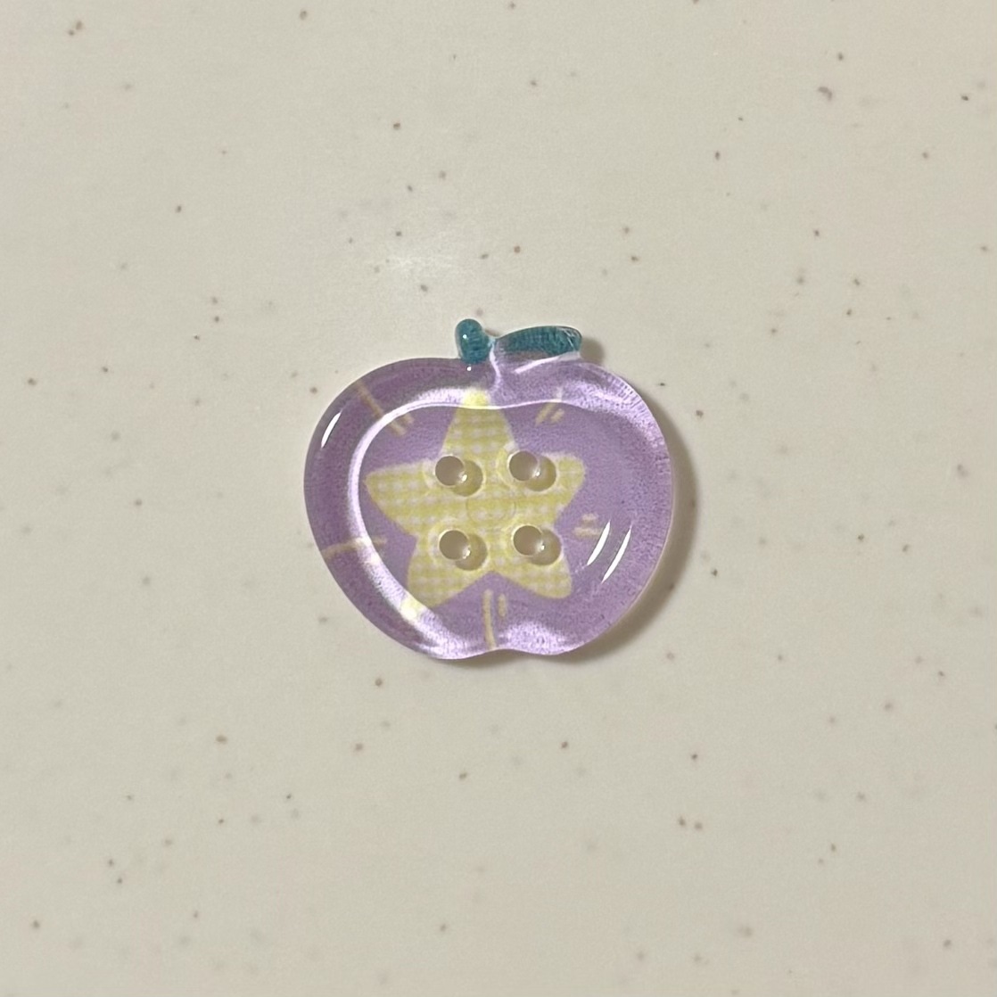 Transparent apple button [purple]