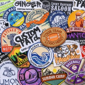 Custom Square Rectangle Embroidered <b>Patches</b> Iron-on Backing for Clothing Brands <b>Jackets</b> Hats Bags - Product Image 3