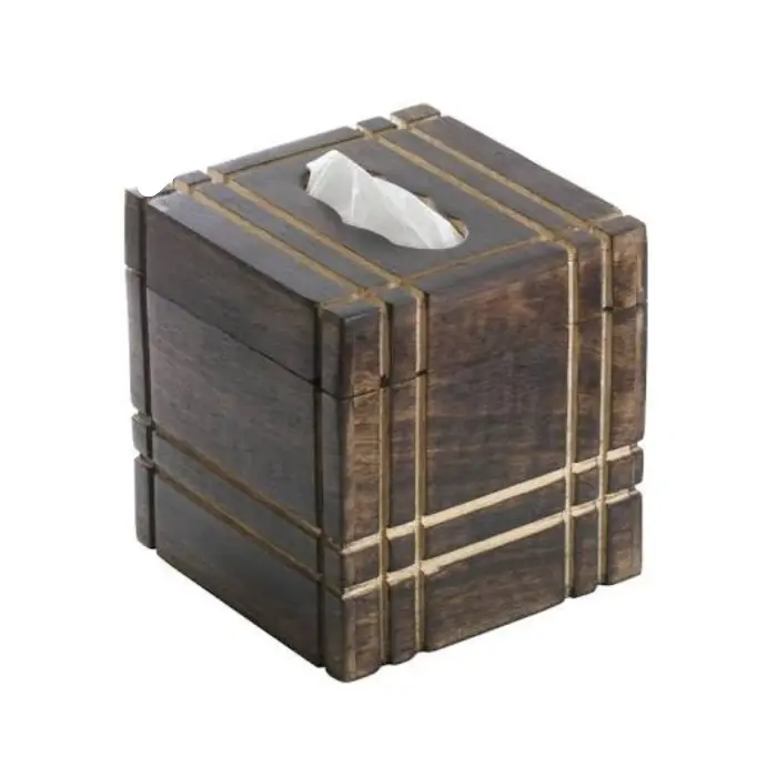 Cubierta de caja de pañuelos de madera de diseño, soporte de pañuelos decorativo de alta calidad, mantel cuadrado, caja de pañuelos de lujo